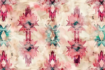 Abstract Watercolor Symmetry Pattern