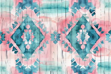 Abstract Watercolor Geometric Pattern