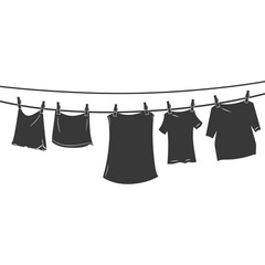 Silhouette clothesline for hanging clothes black color only