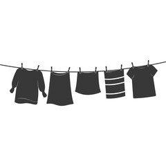 Silhouette clothesline for hanging clothes black color only
