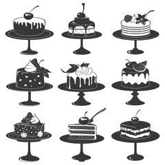 Silhouette cake platter black color only full