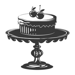 Silhouette cake platter black color only full