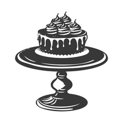 Silhouette cake platter black color only full