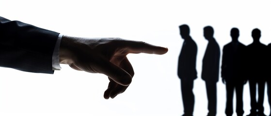 Talent selection, handpicking a standout candidate, bold silhouette against a white background, metaphor for recruitment