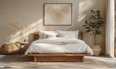 A modern wooden bed