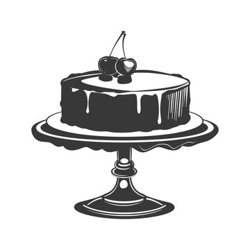 Silhouette cake platter black color only full