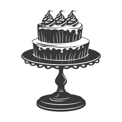 Silhouette cake platter black color only full