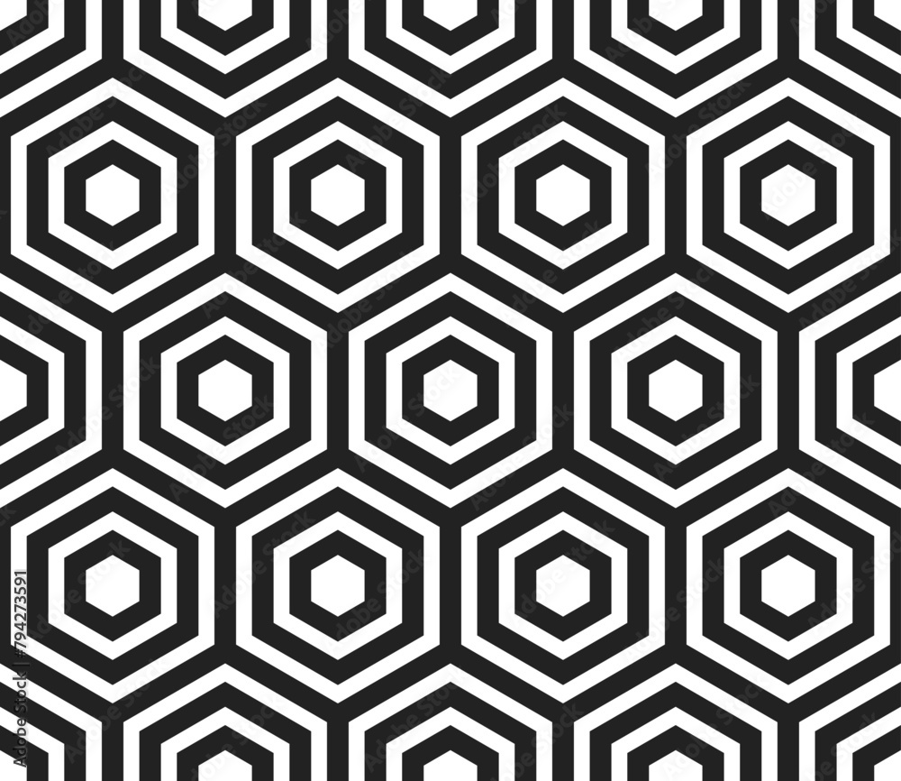 Poster abstract background with mosaic hexagon shapes. plain hexagon frames. large hexagons. seamless tilea