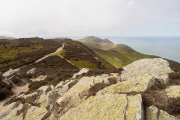 Hill walking on Conwy Mountain in North wales