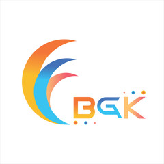 BGK letter technology Web logo design on white background. BGK uppercase monogram logo and typography for technology, business and real estate brand.
