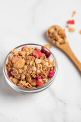 homemade granola, healthy breakfast, Homemade whole grain musli with berries