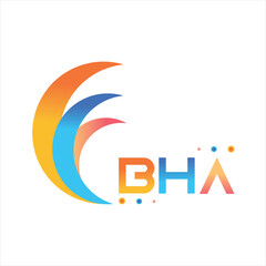 Fototapeta na wymiar BHA letter technology Web logo design on white background. BHA uppercase monogram logo and typography for technology, business and real estate brand. 