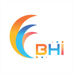 BHI letter technology Web logo design on white background. BHI uppercase monogram logo and typography for technology, business and real estate brand.
