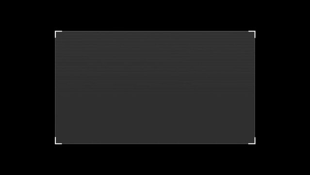 Cyberpunk style distorted HUD screen. Tech user interface hologram screen for game, movie, sci-fi, drone footage, VR etc. Video overlay template