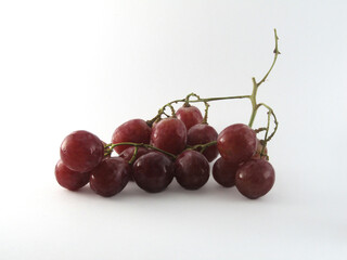 natural red grape white background