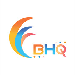 Fototapeta na wymiar BHQ letter technology Web logo design on white background. BHQ uppercase monogram logo and typography for technology, business and real estate brand. 
