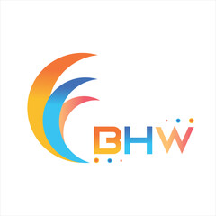 BHW letter technology Web logo design on white background. BHW uppercase monogram logo and typography for technology, business and real estate brand.
