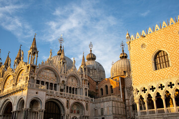 Venice, Italy : View from below of Piazza San Marco, with Palazzo Ducale and Basilica of San Marco