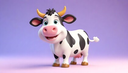 Cute little  cartoon cow