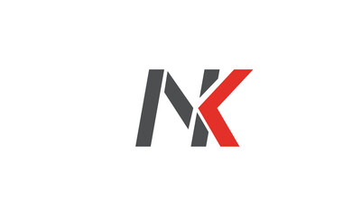 Alphabet letters Initials Monogram logo NK, KN, N and K