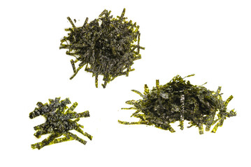 Tasty nori seaweed isolated on white background.