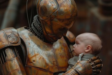 Tender interaction between robot and human infant