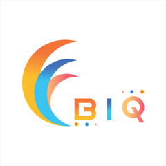 Fototapeta na wymiar BIQ letter technology Web logo design on white background. BIQ uppercase monogram logo and typography for technology, business and real estate brand. 