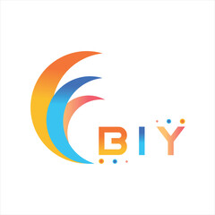 BIY letter technology Web logo design on white background. BIY uppercase monogram logo and typography for technology, business and real estate brand.
