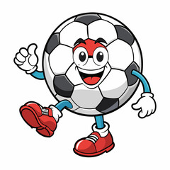 Obraz premium vector illustration of soccer football mascot character