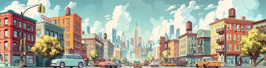 Fototapeta premium the city, generative ai, landscape, architecture, chasny house, background, modern, art nouveau