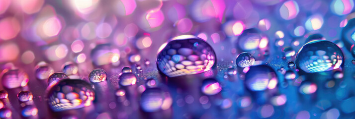Abstract background with purple and blue colored drops