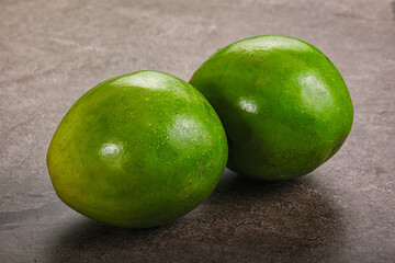 Two ripe green exotic avocado fruit