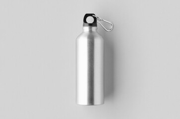 Reusable aluminum water bottle mockup.
