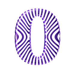 White symbol with purple vertical ultra-thin straps. number 0