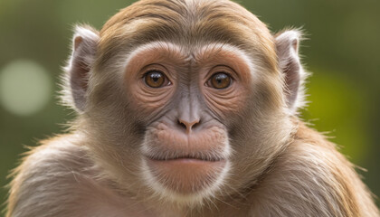 Monkey Close-Up with Intense Gaze