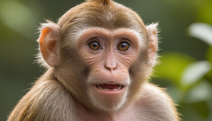 Monkey Close-Up with Intense Gaze