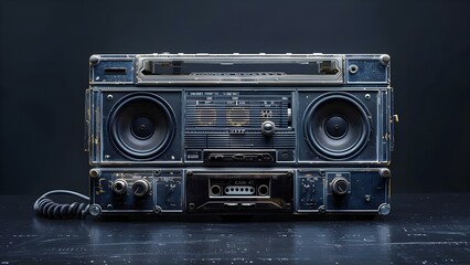Retro Boombox from the s with Cassette Player, Radio, and Dual Speakers. Concept Vintage Electronics, Music Gadgets, 80s Nostalgia, Retro Lifestyle, Classic Sound Systems