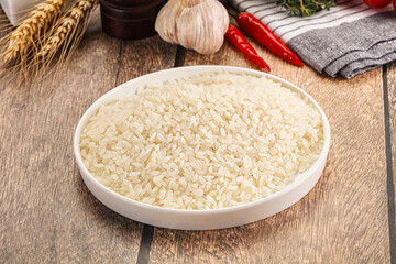 Dry Arborio rice for risotto