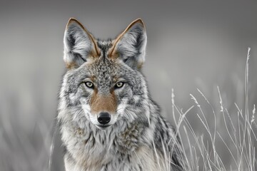 Obraz premium the Rocky Mountain Arsenal National Wildlife Refuge, Denver, Colorado, Capturing the Wild Essence of North America’s Beautiful and Elusive Canine