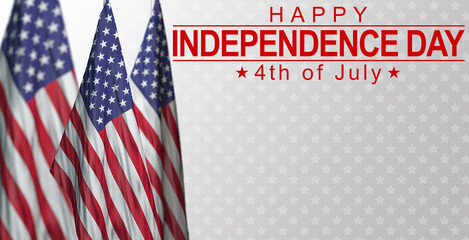 Vector 4th of July greeting card. Happy Independence Day of United States of America background....
