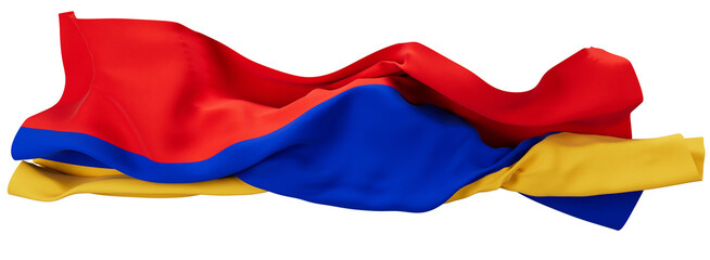 Striking Cascade of the Armenian Tricolor Flag in Vibrant Motion