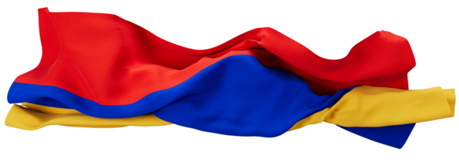 Striking Cascade of the Armenian Tricolor Flag in Vibrant Motion