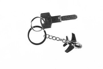 airplane keychain isolated on white background