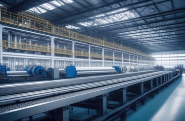 Obraz premium General plan. Factory structures, industrial technology, production interior, production line