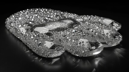 Animal paw print with sparkling diamond rhinestones.