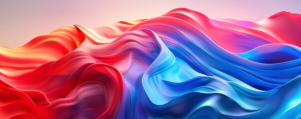 abstract background with colorful waves of different shades and shapes - obrazy, fototapety, plakaty