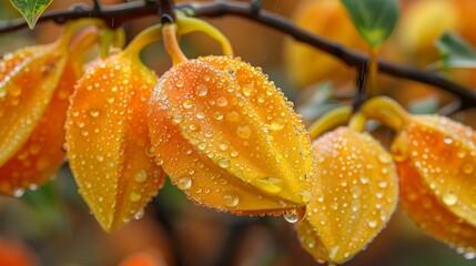  an orange-flowered branch