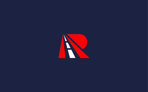 letter r with highway logo icon design vector design template inspiration