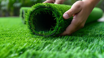 Synthetic Lawn Installation: Laying Artificial Turf for a Perfect Green Space.