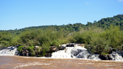 Mocona waterfalls, the largest longitudinal waterfalls in the world,  that range between 5 and 10 m...